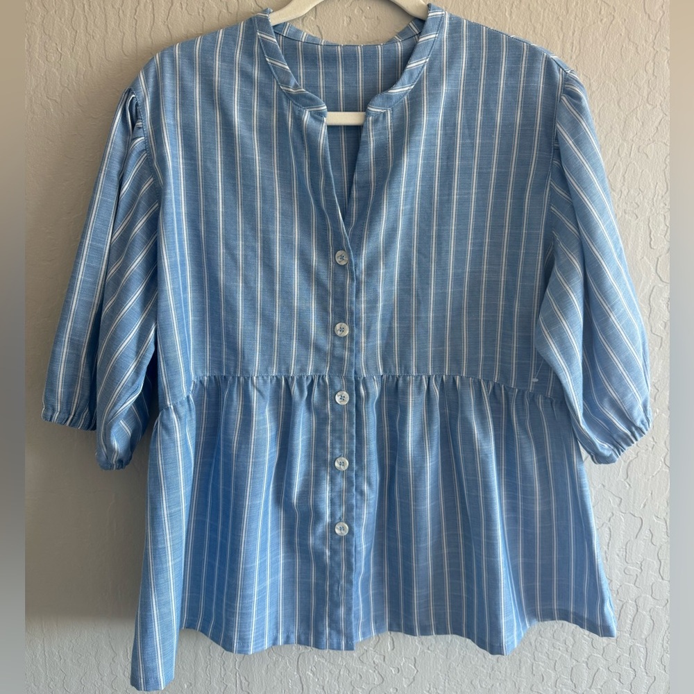 Blue Striped Women's Maternity Top